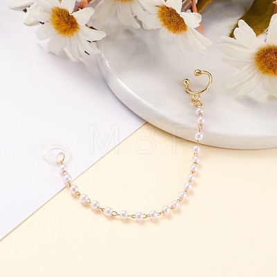 Creative Round Plastic Pear Beads Earring Strap EJEW-JE04693-1