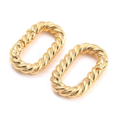 Brass Spring Gate Rings X-KK-D048-04G-1
