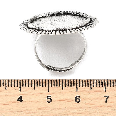 Vintage Adjustable Iron Finger Ring Components Alloy Cabochon Bezel Settings PALLOY-Q300-14AS-NR-1