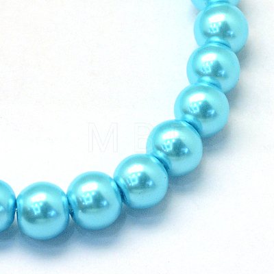 Baking Painted Pearlized Glass Pearl Round Bead Strands HY-Q003-4mm-48-1