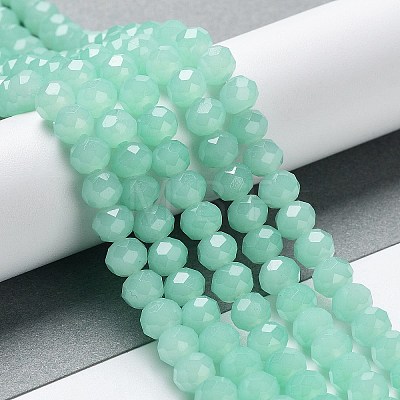 Baking Paint Imitation Jade Glass Bead Strands LS-DGLA-A034-J6MM-A22-1
