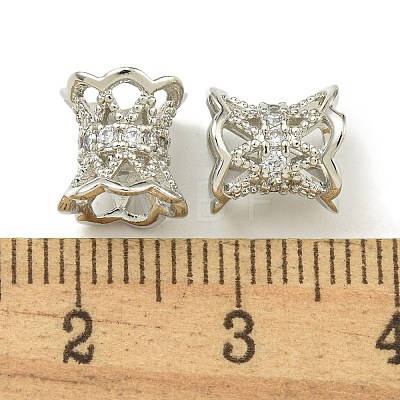 Rack Plating Brass Micro Pave Cubic Zirconia Beads KK-K386-04P-1