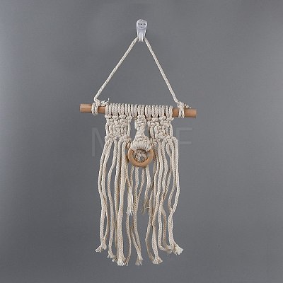 Cotton Cord Macrame Woven Wall Hanging HJEW-C010-05-1