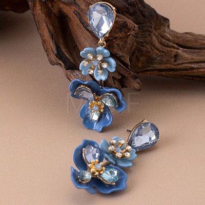 Alloy & Acrylic Dangle Stud Earrings FS-WG9FA2A-01-1