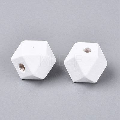 Spray Painted Wood European Beads WOOD-F017-07D-1