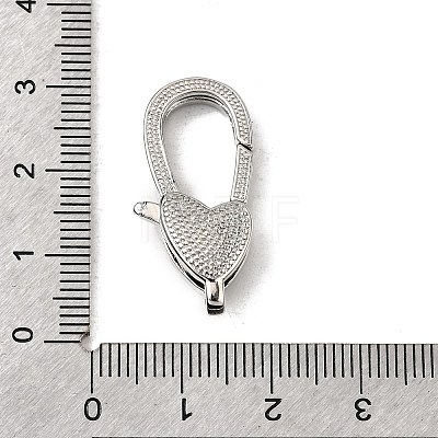 Brass Clear Cubic Zirconia Lobster Claw Clasps KK-Z078-46B-P-1