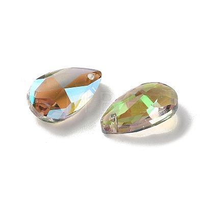 Faceted Teardrop Glass Pendants GLAA-O008-A27-1