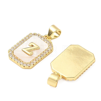 Brass Micro Pave Cubic Zirconia Pendants KK-C105-06G-1