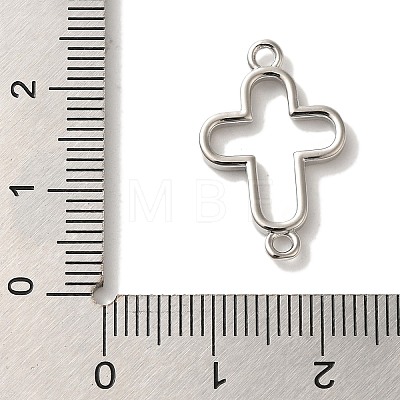 Rack Plating Brass Cross Outline Connector Charms Links KK-U027-05P-1