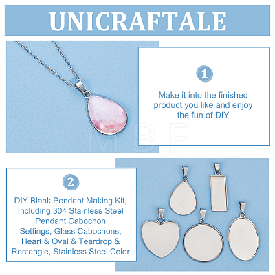 Unicraftale DIY Blank Pendant Making Kit DIY-UN0005-54-1