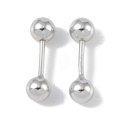 Anti-Tarnish Rhodium Plated 999 Sterling Silver Earlobe Plugs for Women EJEW-S215-26P-1