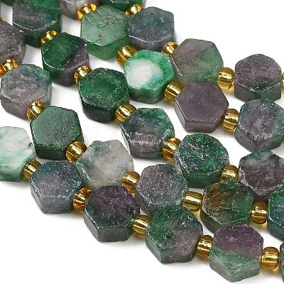Dyed Natural Fuchsite Beads Strands G-F833-B04-01-1