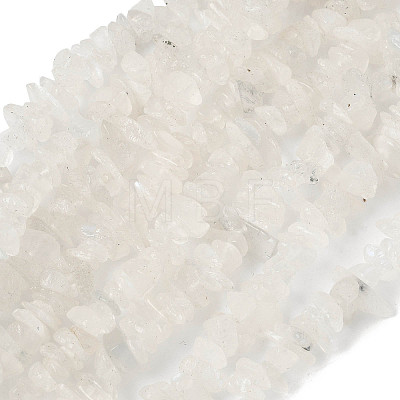 Natural Rainbow Moonstone Chip Beads Strands G-C195-01-1