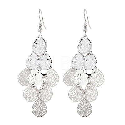 Brass Dangle Earrings EJEW-B157-02E-P-1