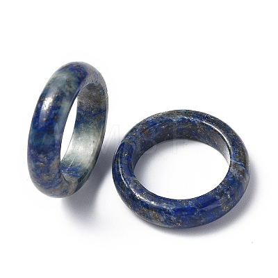 Natural Lapis Lazuli Plain Band Ring RJEW-P044-01A-01-1