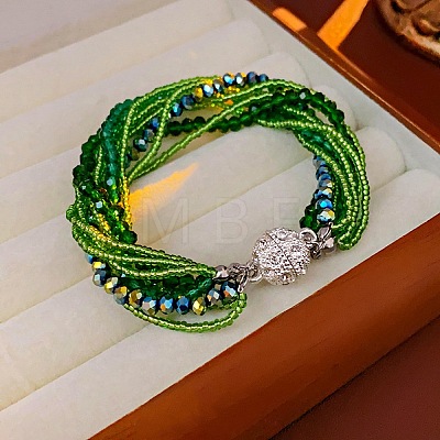 Glass Seed Beads Multi-strand Bracelets BJEW-H203-03S-01-1