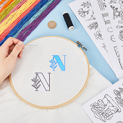 CRASPIRE 2 Sets 2 Style Non-Woven Embroidery Aid Drawing Sketch DIY-CP0009-94-1