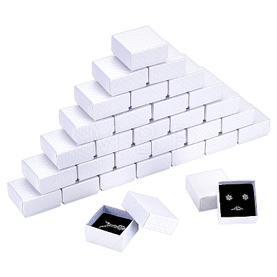 Rhombus Textured Cardboard Ring Storage Boxes CBOX-WH0005-05A-1