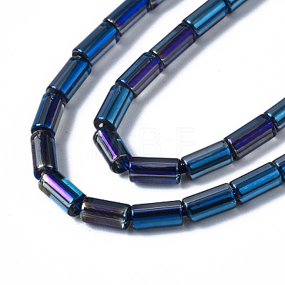 Electroplate Transparent  Glass Beads Strands EGLA-T023-02-D01-1