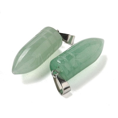 Natural Green Aventurine Pointed Pendants G-B127-18P-05-1