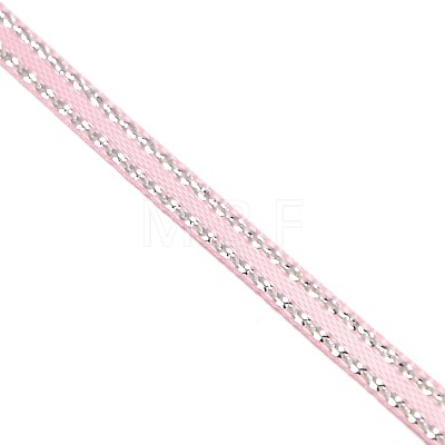 Double Edge Silver Thread Grosgrain Ribbon for Wedding Festival Decoration SRIB-L012-9mm-123-1
