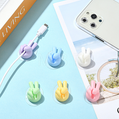 Yeah Gesture Thumb Shape Plastic Cable Organizer Clips PL-FZCA1FC-01D-1