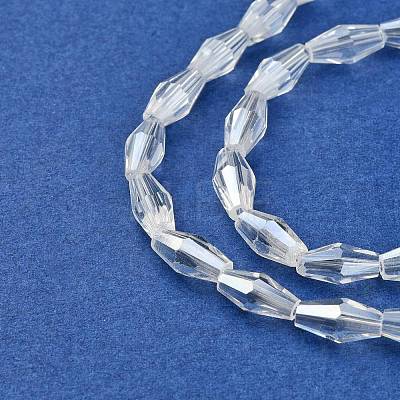 Electroplate Glass Beads Strands X-EGLA-R020-8x4mm-13-1