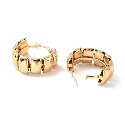 Vacuum Plating 304 Stainless Steel Rectangle Tile Hoop Earrings for Women X-EJEW-F280-19G-1