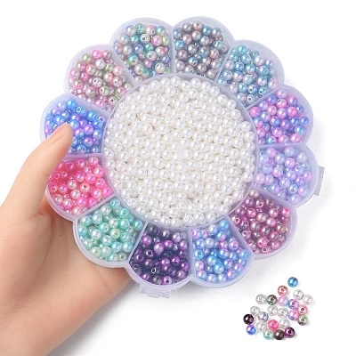 13 Style ABS Plastic Imitation Pearl Beads OACR-YW0001-40-1