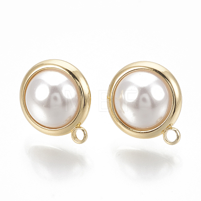 Brass Stud Earring Findings KK-Q750-063G-1