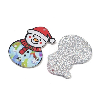 Christmas Themes Opaque Printed Acrylic Pendants LS-OACR-B037-03-1