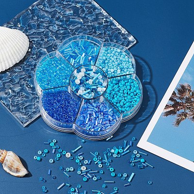 7 Style Baking Paint & Transparent & Trans & Ceylon Glass Seed Beads SEED-YW0001-45D-1