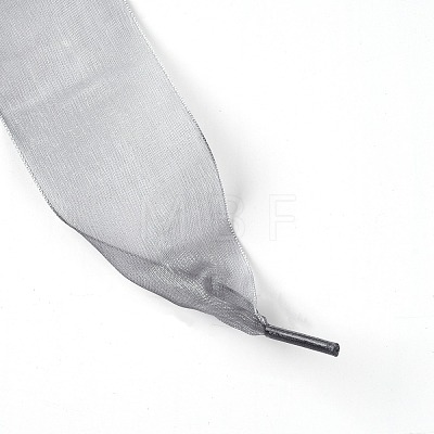 Flat Transparency Polyester Chiffon Shoelaces DIY-WH0265-04M-1