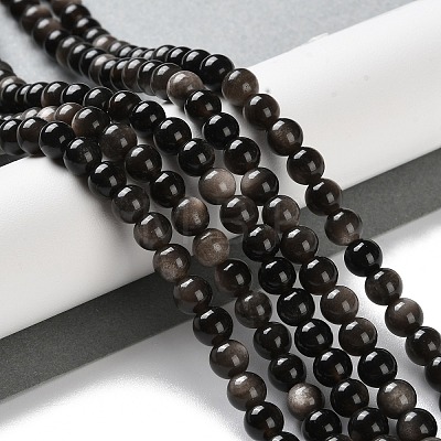 Natural Silver Obsidian Beads Strands G-S150-20A-6mm-1