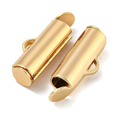 Brass Slide On End Clasp Tubes KK-N254-119G-01-1