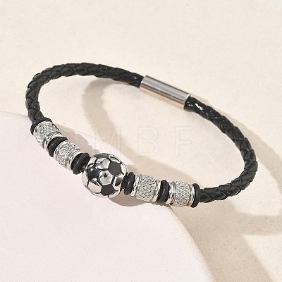 Braided Microfiber Leather Cord Bracelets BJEW-C153-01D-1