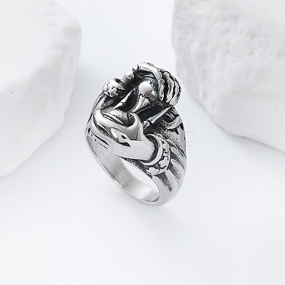 Vintage Punk 304 Stainless Steel Finger Rings YJ4863-1-1