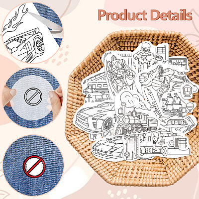 4 Sheets 11.6x8.2 Inch Stick and Stitch Embroidery Patterns DIY-WH0455-198-1