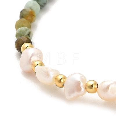 Natural Turquoise Bead Bracelets BJEW-E098-12G-1