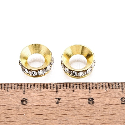 Brass Rhinestone Rondelle Space Beads RB-N054-01G-1