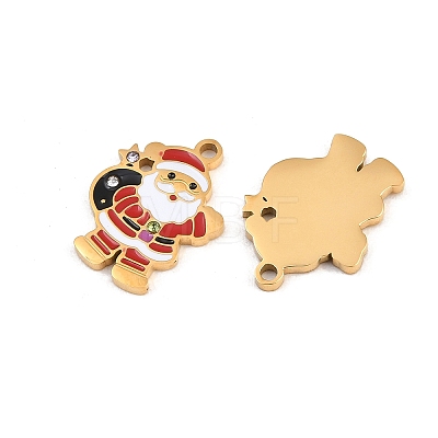 Christmas 304 Stainless Steel Enamel Pendants SA-CBA85C0-02G-G-1