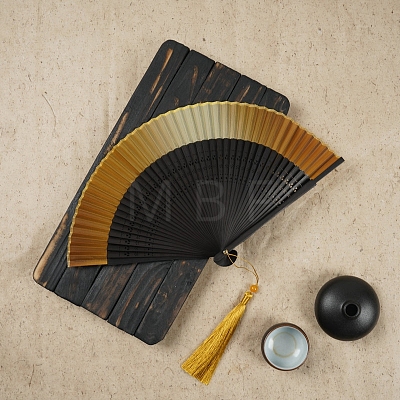 Chinese Style Wood Folding Fan with Tassel PW-WG4D112-13-1