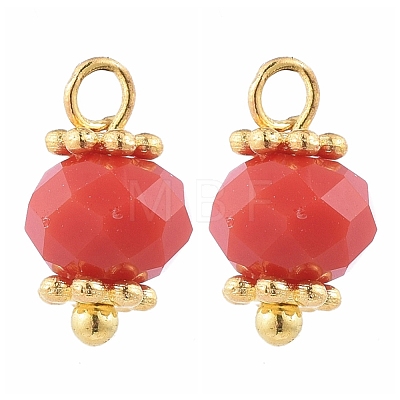 Faceted Imitation Jade Glass Charms PALLOY-JF00455-M-1
