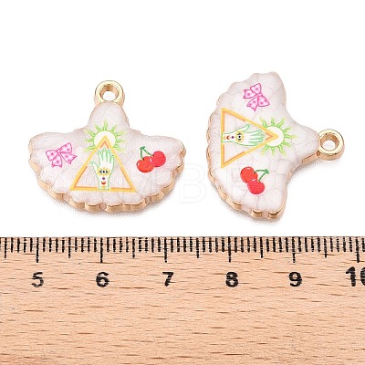 Printed Rack Plating Alloy Enamel Pendants ENAM-T020-06E-1