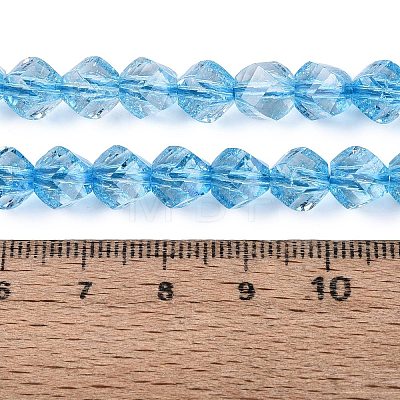 Crackle Transparent Glass Beads Strands GLAA-N068-02A-03-1