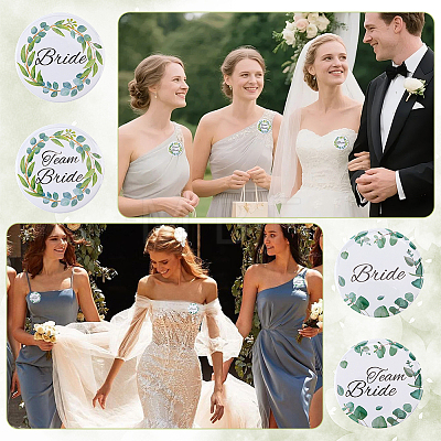 24Pcs 4 Styles Flat Round Iron Brooches for Wedding JEWB-FG0001-79-1