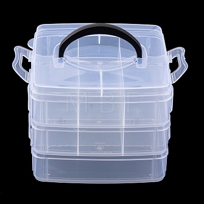 (Defective Closeout Sale: Cracks) 14 Grids Plastic Handled Organizers AJEW-XCP0002-55-1