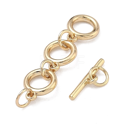 Brass Toggle Clasps KK-G557-02G-02-1