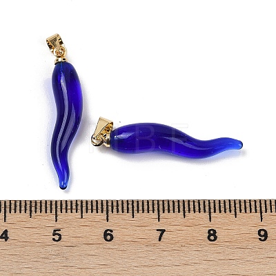 Handmade Lampwork with Brass Pendants KK-Q095-02B-01-1