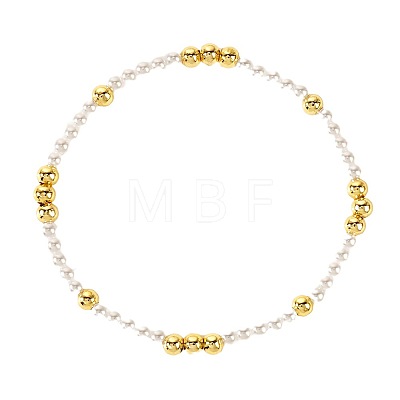 Bohemian Style Brass & Imitation Pearl Stretch Bracelets for Women FP3372-1